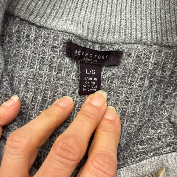 Refectory London men’s size large 1/4 zip, ribbed, pullover sweater - Picture 4 of 8